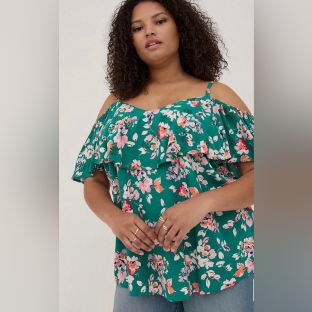 Torrid Floral Cold Shoulder Blouse
